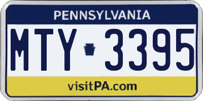 PA license plate MTY3395