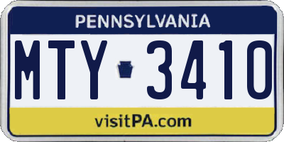 PA license plate MTY3410