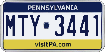 PA license plate MTY3441