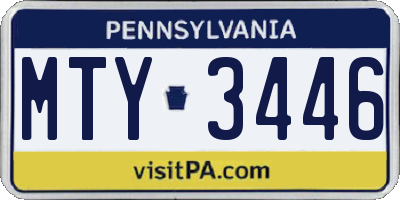 PA license plate MTY3446