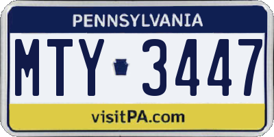 PA license plate MTY3447