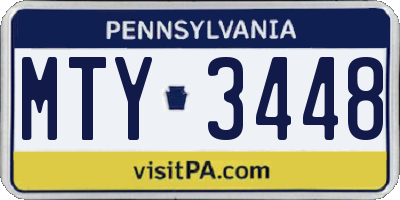 PA license plate MTY3448