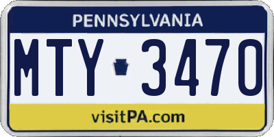 PA license plate MTY3470