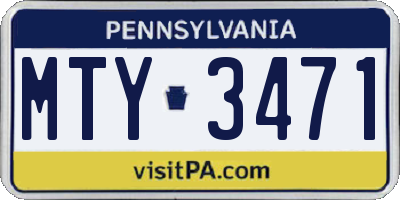 PA license plate MTY3471