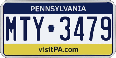 PA license plate MTY3479