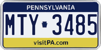 PA license plate MTY3485