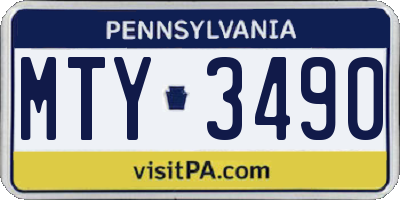 PA license plate MTY3490