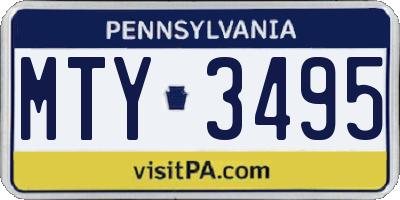 PA license plate MTY3495