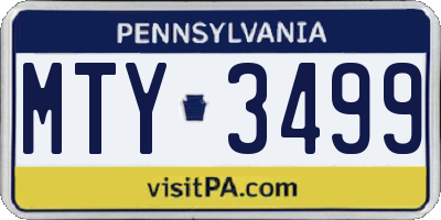 PA license plate MTY3499