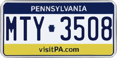 PA license plate MTY3508