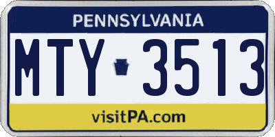 PA license plate MTY3513