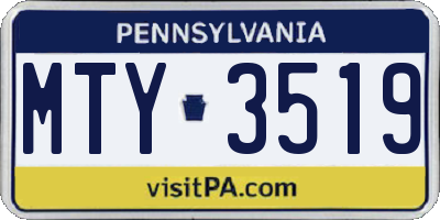 PA license plate MTY3519