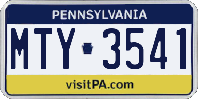 PA license plate MTY3541