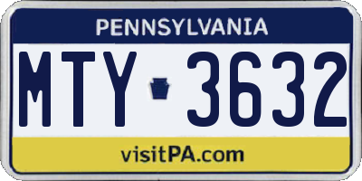 PA license plate MTY3632