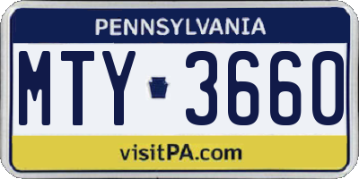 PA license plate MTY3660
