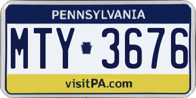 PA license plate MTY3676