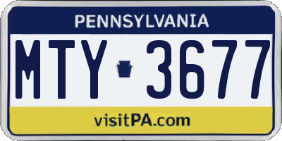 PA license plate MTY3677