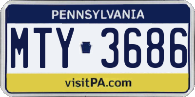 PA license plate MTY3686