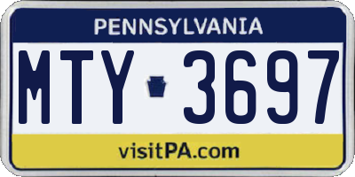 PA license plate MTY3697
