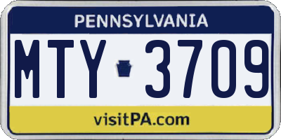 PA license plate MTY3709