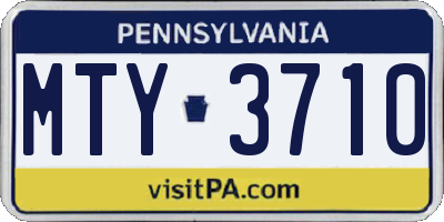 PA license plate MTY3710