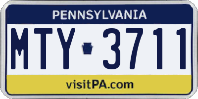 PA license plate MTY3711