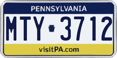 PA license plate MTY3712