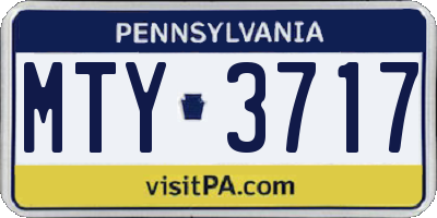PA license plate MTY3717