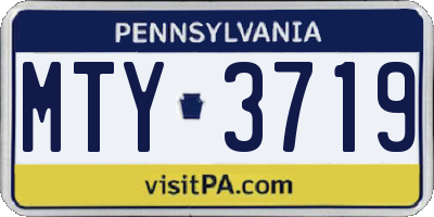 PA license plate MTY3719