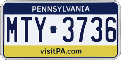 PA license plate MTY3736