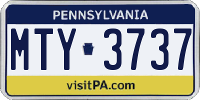 PA license plate MTY3737