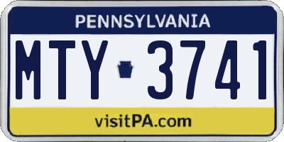 PA license plate MTY3741