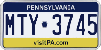 PA license plate MTY3745
