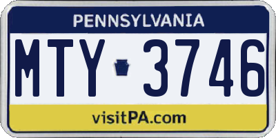 PA license plate MTY3746