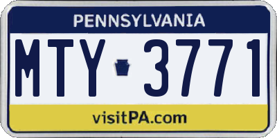 PA license plate MTY3771
