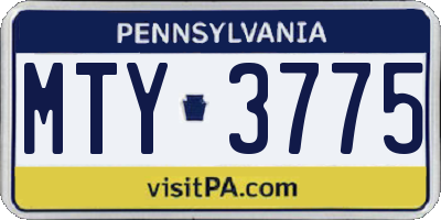 PA license plate MTY3775