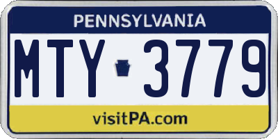PA license plate MTY3779