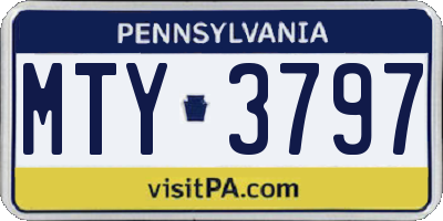 PA license plate MTY3797
