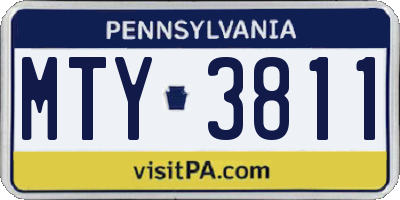 PA license plate MTY3811
