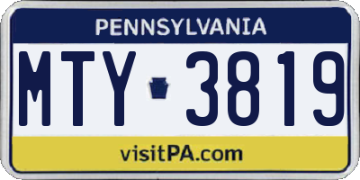 PA license plate MTY3819