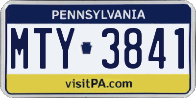 PA license plate MTY3841