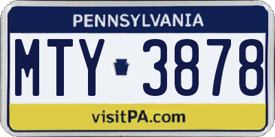 PA license plate MTY3878