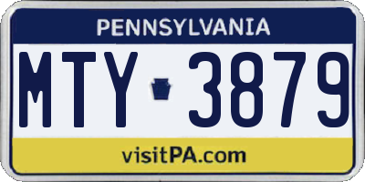 PA license plate MTY3879