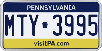 PA license plate MTY3995