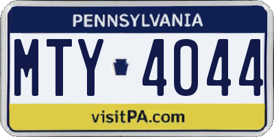 PA license plate MTY4044