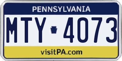 PA license plate MTY4073