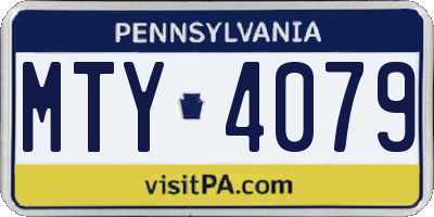 PA license plate MTY4079