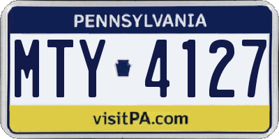 PA license plate MTY4127