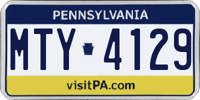 PA license plate MTY4129