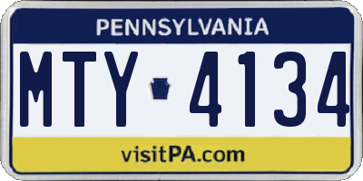 PA license plate MTY4134